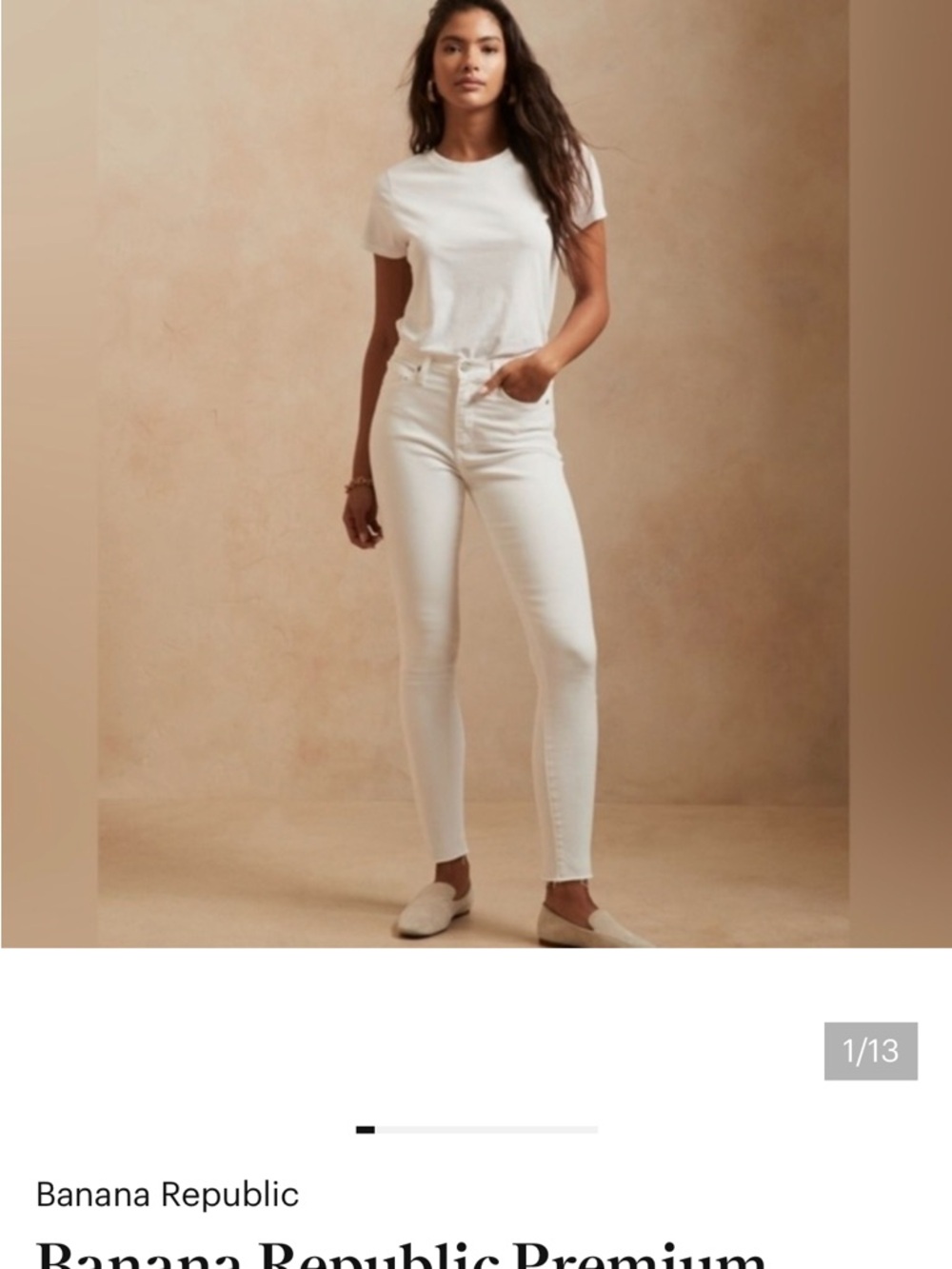 Banana Republic Cream High-Rise Skinny Jeans